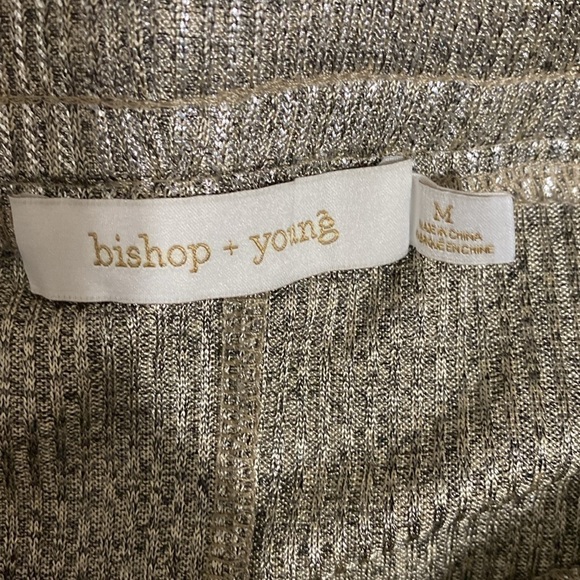 Bishop + Young Anthropologie Women's Pants  Gold Shimmer Textured - Picture 7 of 8